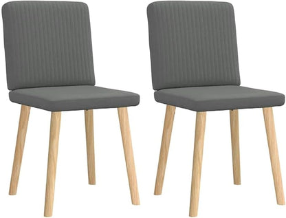 Dining Chair Set of 2 Dark Grey, 8.4"x7"x13.3" Modern Rubberwood Accent Seating with Memory Foam for Kitchen Dining Room and Small Living Spaces