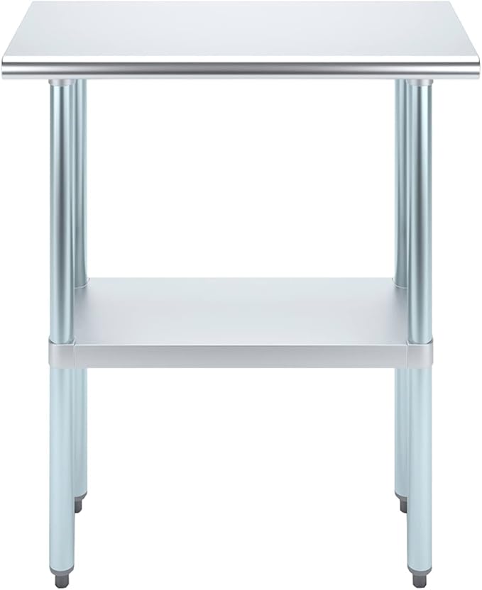 Stainless Steel Work Table | NSF Kitchen Island Food Prep | Laundry Garage Utility Bench (Table, 30" Long X 14" Deep)