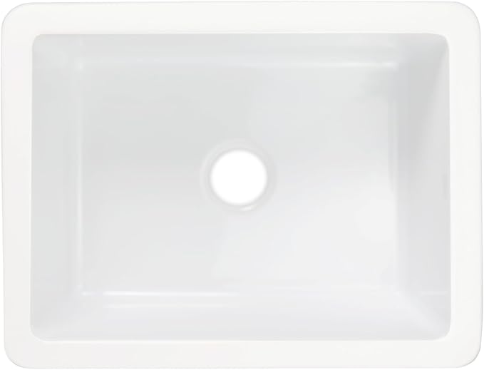 Sinkology Eden Fireclay Undermount Kitchen Sink, Undermount Installation, Surefire Finish (Crisp White, 23")