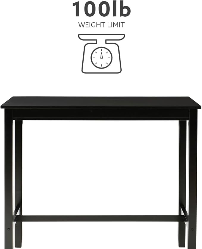 Linon 42 inch Bar Height Pub Claridge Table, Black