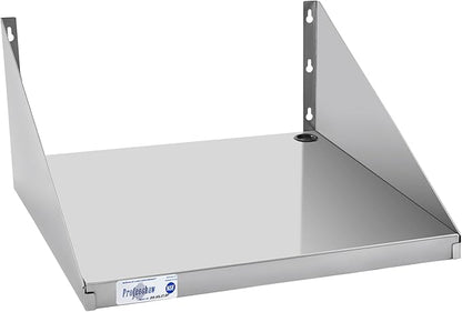 Profeeshaw Stainless Steel Microwave Shelf 24"x24", Heavy Duty Wall Mounted Floating Shelf, NSF Certified Appliance Rack for Commercial & Home Kitchens, Restaurants, Hotels, Bars