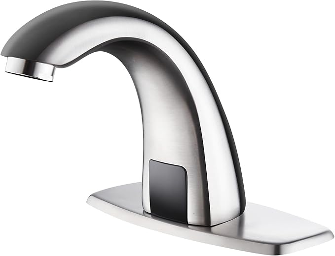 Touchless Bathroom Sink Faucet - Automatic Motion Sensor Faucet - Battery Opertated for Commercial,Brushed Nickel