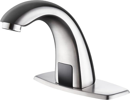 Touchless Bathroom Sink Faucet - Automatic Motion Sensor Faucet - Battery Opertated for Commercial,Brushed Nickel