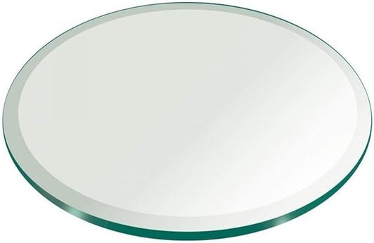 21 Inch Round Tempered Glass Table Top Beveled Polished Edge -3/8” Thick Round Glass Table Top–Heavy Duty, Dining, Coffee, and Office Tables by Fab Glass and Mirror