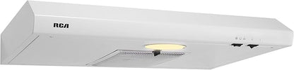 RCA R-RHUCC30SWH 30 in. Century Collection Ductless Under Cabinet Range Hood, Reusable Filter, Rocker Switch, Light, White