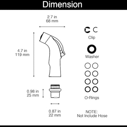 Universal Fit Sink Spray Attachment, Kitchen Side Sprayer Head, Pull Out Spray Head, Faucet Sprayer Replacement For Delta, Moen, Kolher and Other OEM Brands, Chrome Finish, Ergonomic Design