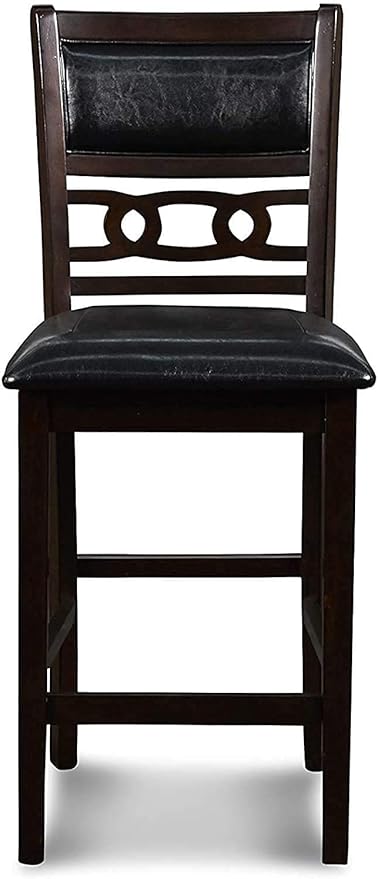 New Classic Furniture Gia 3-Piece Drop Leaf Counter Table Set with 2 Chairs, 42-Inch, Ebony