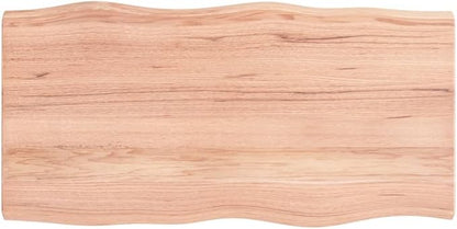 Light Brown Oak Tabletop 39.4"x19.7"x1.6", Varnished Butcher Block for Dining, Office, Kitchen, Bar, Indoor