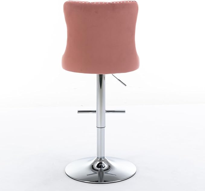 Modern Dining Chairs, Mid-Century Kitchen Table and Chairs with Sturdy Stable Base, Easy Assembly Luxury Furniture for Dining Room, Home Pub and Kitchen Island,Pink-Foam-2pc