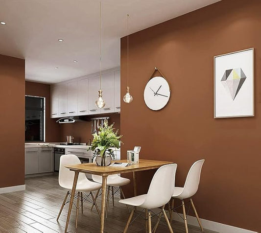 Safiyya Peel and Stick Wallpaper Dark Orange Contact Paper 118"x17.7" Solid Color Self Adhesive Removable Wallpaper for Barthroom Vinyl Rolls
