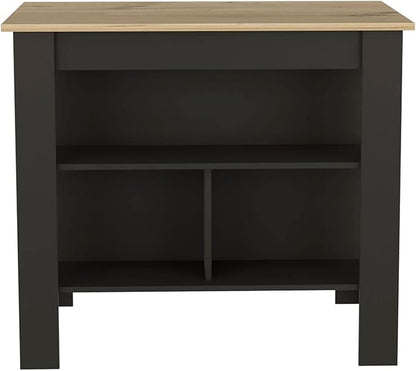 Modern Dining TableExpandable with Shelves Kitchen Island Counter Console Adjustable Sturdy Stable Easy Clean Luxury Living Decor,Black