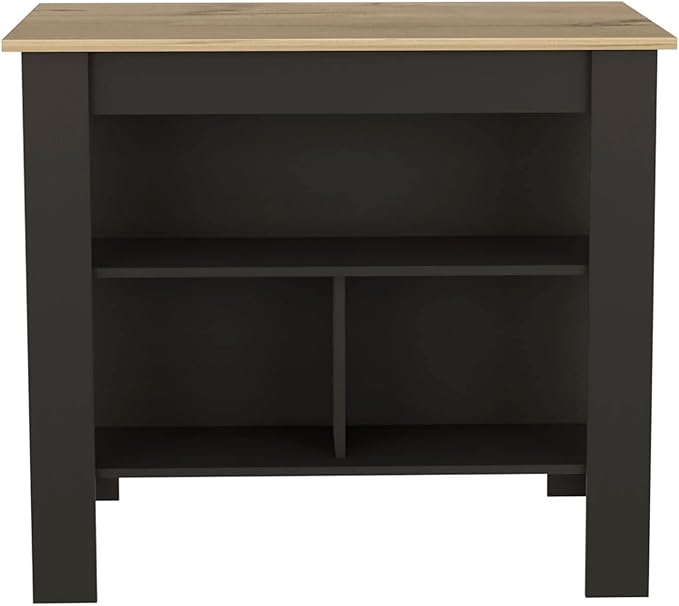 Modern Dining Table Kitchen Island Table with Shelves Adjustable Sturdy Stable Easy Clean Console Counter Luxury,Black