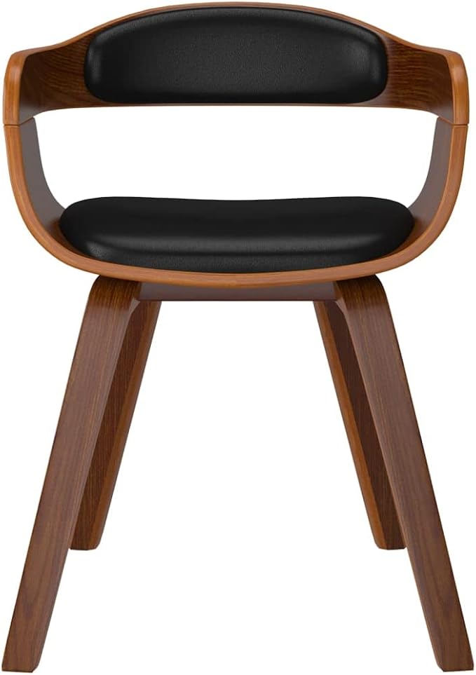 Modern Farmhouse Dining Chairs Set of 2 Black Bentwood and Faux Leather Upholstered Kitchen Chairs with Padded Seat for Dining Room Kitchen Restaurant