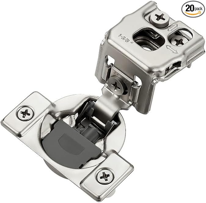 HOME EDIT 20 Pack 10 Pairs 1-3/8 inch Overlay Soft Close Cabinet Hinges for Kitchen, Stainless Steel Three-Way Adjustable, Concealed Self-Closing Door Hinges