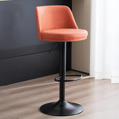 PU Leather Adjustable Stools - Swivel Armless Counter for Kitchen Island, Dining Room &,/Orange a-One Size