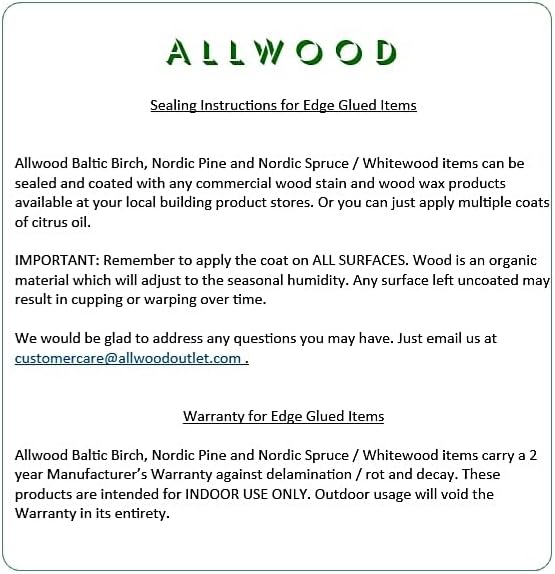 Allwood 1.18" x 30" x 48" Pine Table/Island/Counter Top