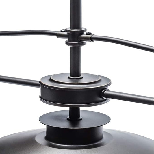 Globe Electric 64845 Nate 3-Light Pendant, Oil Rubbed Bronze, Clear Glass Shades, Bulb Not Included