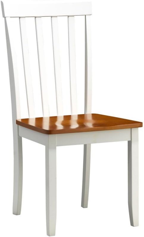 Boraam Bloomington Dining Chair, White/Honey Oak, Set of 2