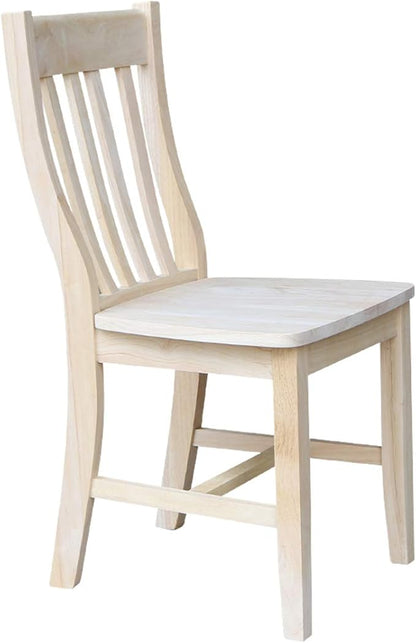 International Concepts Cafe Dining Chairs, Solid Parawood, Unfinished (Set of 2)