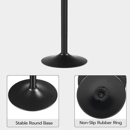HOOBRO 2 Pcs Bar Table, Height-Adjustable Round Pub Table 27-35.4 Inches with Sturdy Base, Modern Style Bar Table Easy Assembly with Metal Base for Pub, Party and Small Places, Black BK58BTP201G1