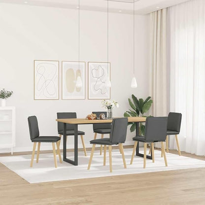 Dining Chair Set of 6 Modern Fabric Polyester Chairs with Dark Gray Finish for Kitchen Dining Room Living Room