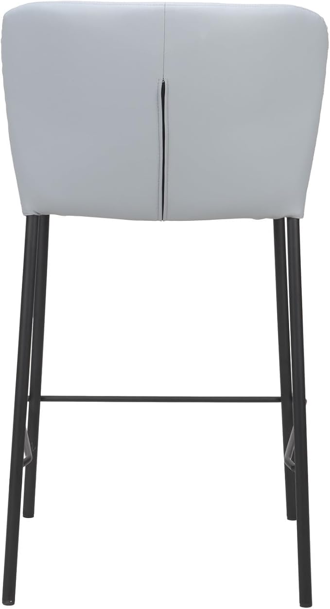 HomeStock Counter Stools Set of 2 - Gray Stackable Bar Stools for Kitchen Island
