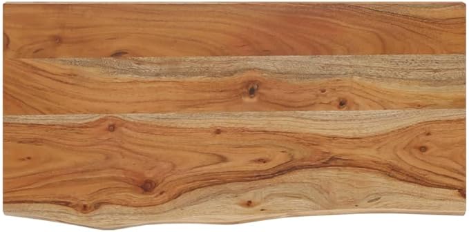 Solid Acacia Wood Live Edge Shelf Wall Mounted for Decorative Items with Shelf Supporting 165 lbs, Rustic Wall for Living Room, Brown Acacia Wood 23.6 x 11.8 x 1.5 Inches
