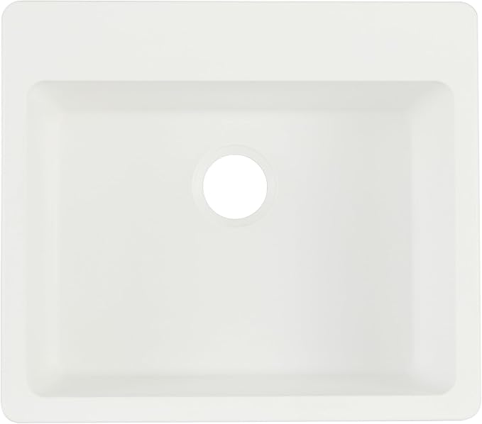 Signature Hardware 447663 Totten 25" Drop In or Undermount Single Basin Granite Composite Kitchen Sink