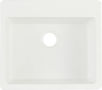 Signature Hardware 447663 Totten 25" Drop In or Undermount Single Basin Granite Composite Kitchen Sink