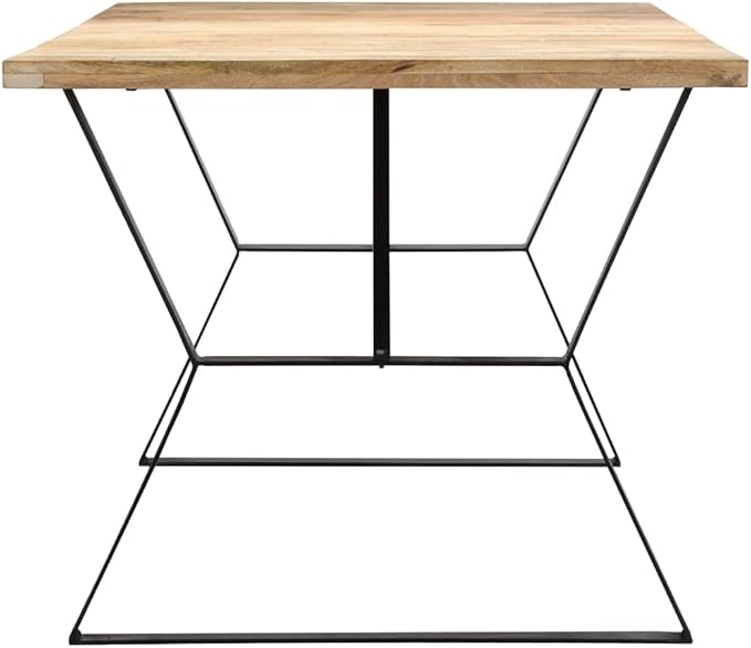 Dining Table 70.8"x35.4"x29.9" Solid Mango Wood Industrial Kitchen Table with Powder Coated Iron Legs for Dining Room Living Room Brown