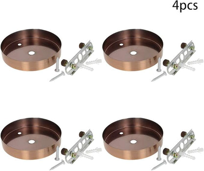 Bettomshin 4Pcs Pendant Light Kits, 10x2cm/3.94x0.79(D*H) Red Round Retro Canopy Kit Light Plate, Iron Ceiling Light Plate Cover Mounting Hardware for Hanging Chandelier Lighting Fixtures