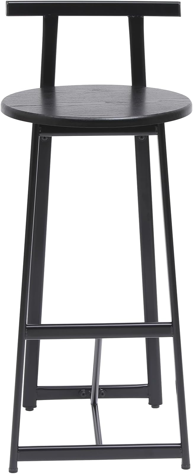 3-Piece Counter Height Bar Stool Set - Armless Back Stools for Kitchen Island (Black + MDF + Modern)