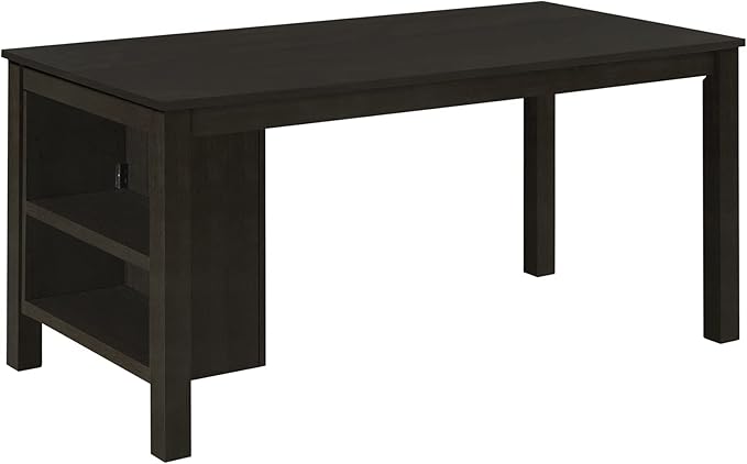 Merax LUMISOL 5 Piece Dining Table Set Kitchen Island Set of 4 with 2 Tier Storage Shelves Farmhouse Kitchen Set with Padded Chairs (Espresso, 5 Piece)