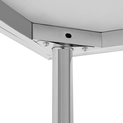 24 * 30 * 26in Stainless Steel Work Table,Commercial Prep Table for Home Kitchen Restaurant,2-Tier Kitchen Island Metal Utility Tables with Storage Shelf