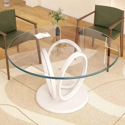 Round Glass Table Top,0.3" Inch Thick Tempered Pencil Edge Polish Glass Table Top 23.6"/31.5"/35.4"/39.4", Suitable for Dining, Coffee, Office, Side Table (Clear, 31.5")