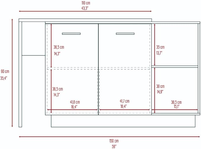 GOWE Dorchester 6-Shelf 6-Door 2-Piece Kitchen Set, Kitchen Island and Pantry Cabinet White and Light Oak
