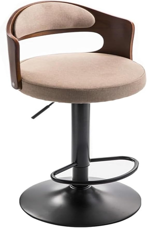 Adjustable s with Back, Upholstered Stools with Footrest and Armrests for Kitchen Island and Counter Height Dining,/Khaki B
