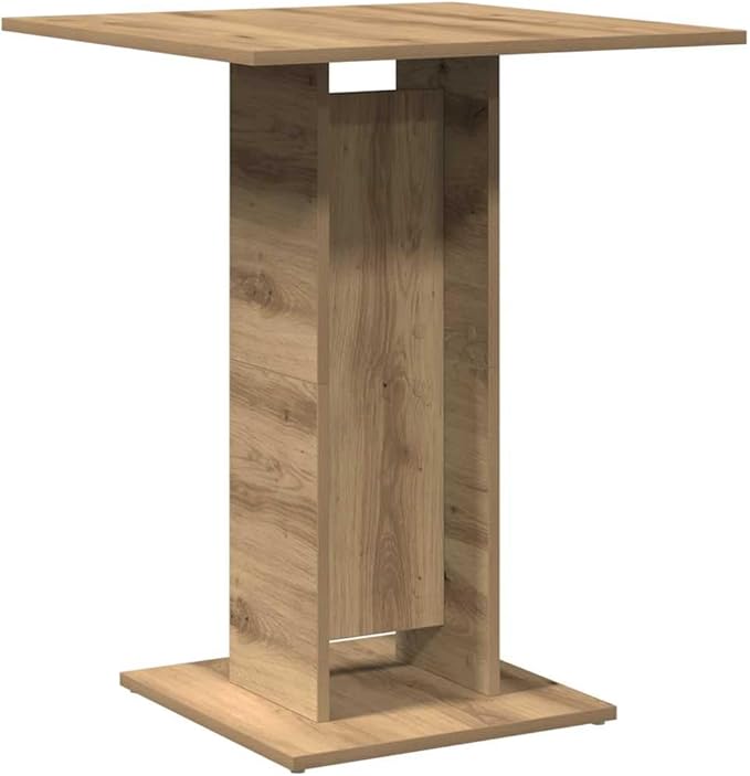 Artisan Oak Square Bistro Table 23.6 x 23.6 in Matte Brown Engineered Wood Small Dining Table with Moisture-Resistant Surface Easy Assembly for Kitchen Dining Room Office