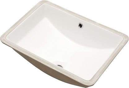 Mocoloo Undermount Bathroom Sink 20" x 14" Rectangle White Ceramic Bathroom Sink 8 Inch with Vertical Sides and Overflow Drain Porcelain Rectangular Undermount Vanity Sinks