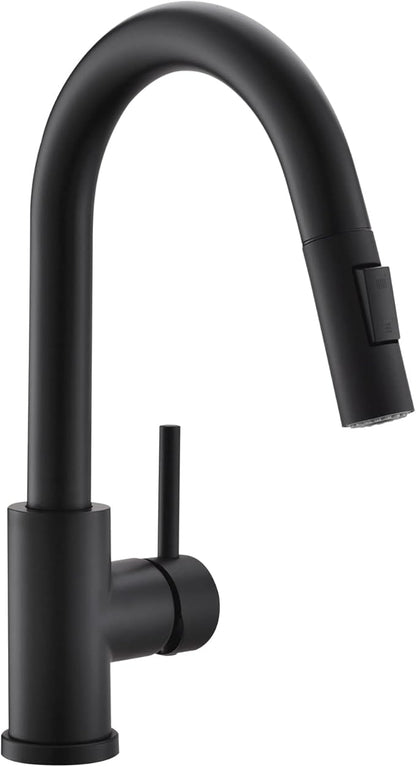 Cenosa Modern Bar Sink Faucet for Kitchen Sink Single Handle with Pull Out Sprayer Hot and Cold Prep Sink Faucet Matte Black