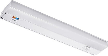 Maxxima 18 in. Hardwired LED Under Cabinet Light - 750 Lumens, 5 CCT, Color Temperature Slide Control, 2700K/3000K/3500K/4000K/5000K, Kitchen and Indoor Lighting Fixture, White, On/Off Switch, ETL