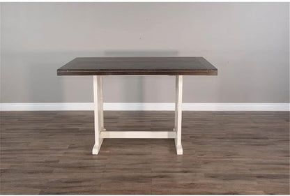 Pemberly Row Farmhouse Wood Kitchen Corner Counter Height Breakfast Dining Nook Set, Corner Conversation Booth Bench with Hidden Storage in White and Brown