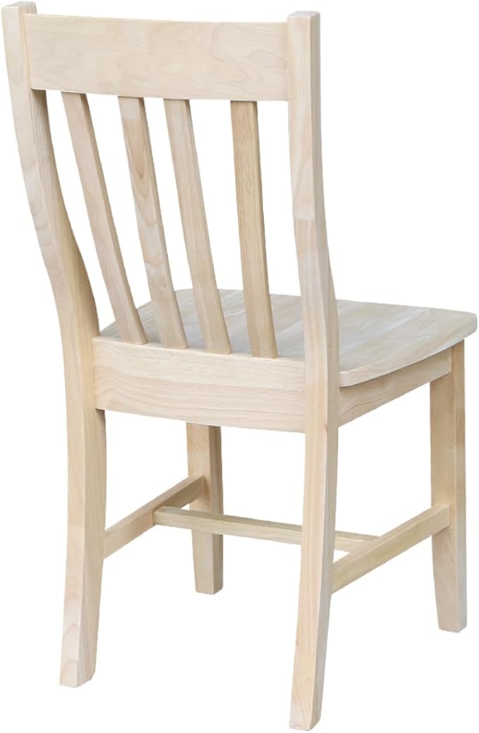 International Concepts Cafe Dining Chairs, Solid Parawood, Unfinished (Set of 2)