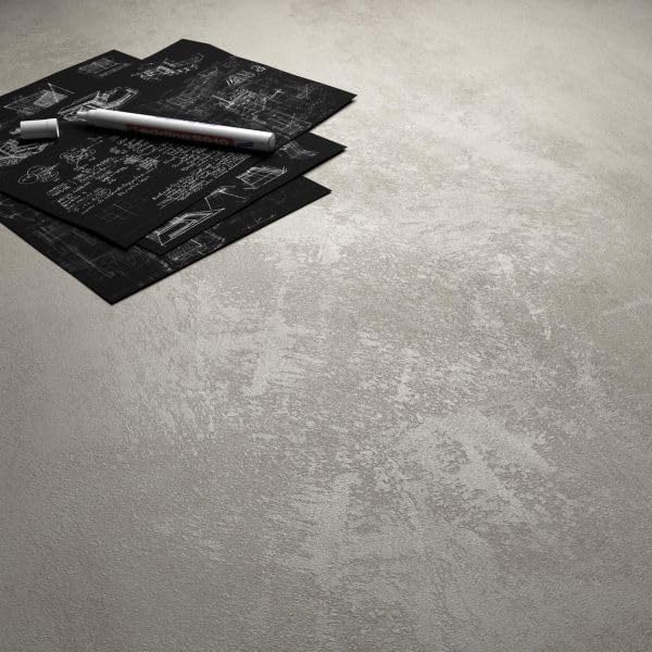 Mobili Fiver, Evolution High Table with Wireless Charger 70.9 x 15.7 in, Concrete Effect, Grey, Made in Italy