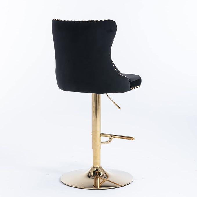 Modern Dining Chairs, Mid-Century Kitchen Table and Chairs with Sturdy Stable Base, Easy Assembly Luxury Furniture for Dining Room, Home Pub and Kitchen Island,Black-Foam-2PC-2