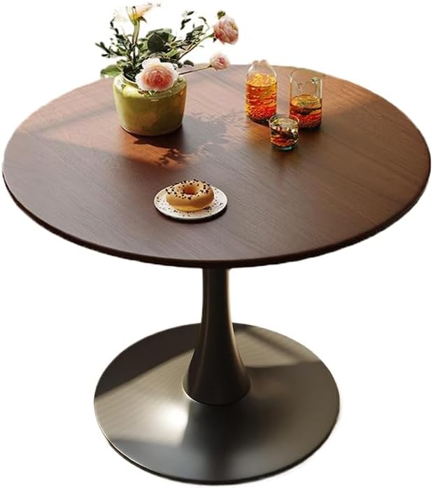 32" Sturdy Island Table, Rustic Dining Table with MDF Top, Farmhouse Dining Table for Small Spaces, Walnut