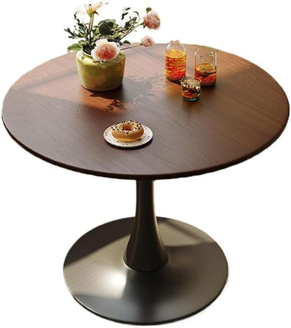 32" Sturdy Island Table, Rustic Dining Table with MDF Top, Farmhouse Dining Table for Small Spaces, Walnut