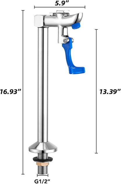 Glass Filler 14.5 Inches Deck Mount Faucet Glass Filling Station Water Station for Restaurants Kitchen Bar G1/2" Male with 3 Connector Adapter Brass Structure