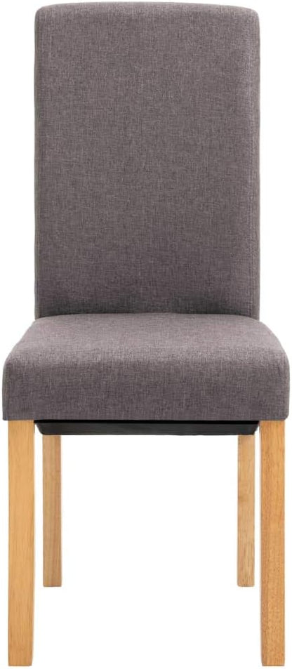 Taupe Fabric Dining Chairs Set of 4, 18.7 in Leg Ergonomic Rubberwood Kitchen Chairs, 15.9 in Seat Depth Modern Accent Chairs for Dining Room, Living Room, Farmhouse Decor