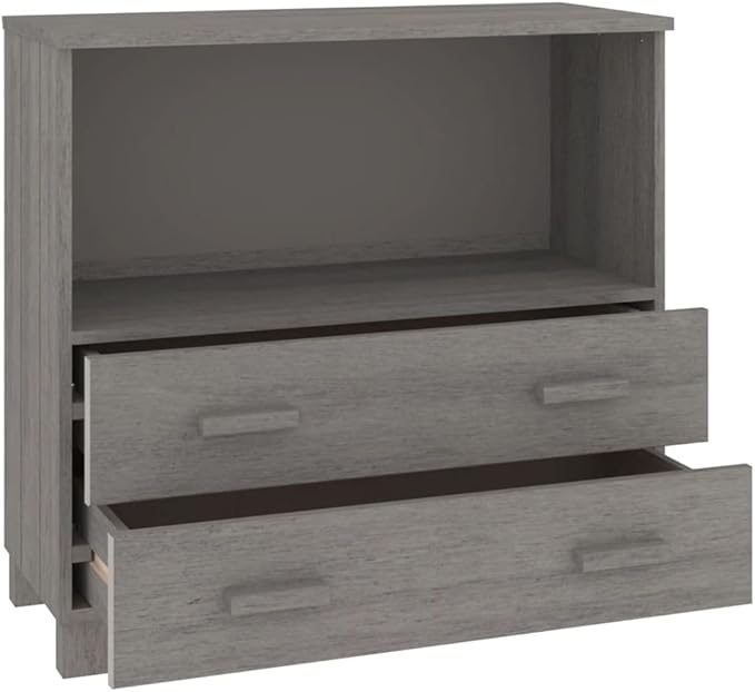 Light Grey Sideboard, Solid Pine Wood & MDF, Modern Buffet Cabinet with Storage, 33.5x33.5x31.5 Inch, Versatile Dining Room Furniture Kitchen Furniture